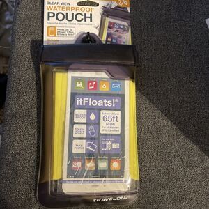 Travelon Floating Waterproof Smart Phone / Digital Camera Pouch neon yellow NEW
